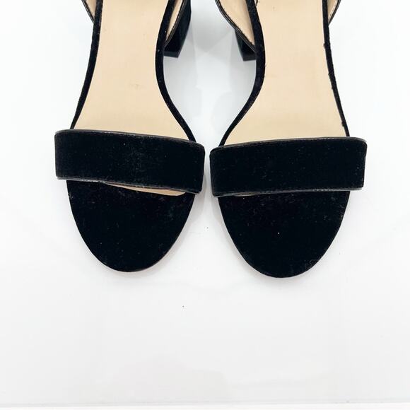 Franco Sarto Marcy3 Velvet Ankle Strap Heeled Sandals 9 Black - Picture 3 of 9